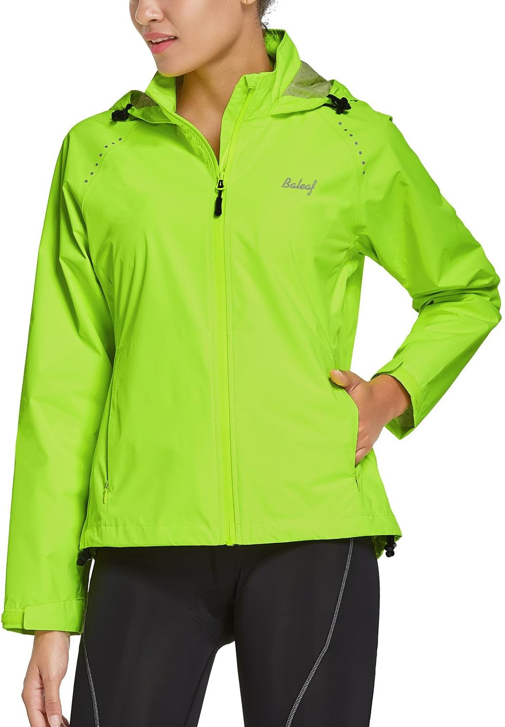 AquaShield™ Women’s Waterproof Rain Jacket — Lightweight, Windproof, Packable with Reflective Hood