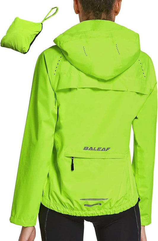 AquaShield™ Women’s Waterproof Rain Jacket — Lightweight, Windproof, Packable with Reflective Hood