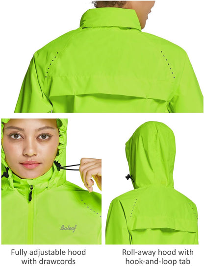 AquaShield™ Women’s Waterproof Rain Jacket — Lightweight, Windproof, Packable with Reflective Hood